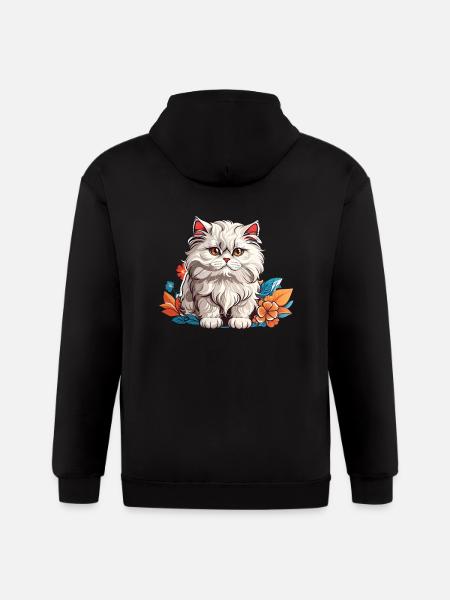 Persian Cat - Gildan Heavy Blend Adult Zip Hoodie - black
