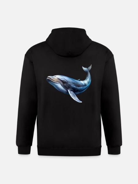 Whale - Gildan Heavy Blend Adult Zip Hoodie - black