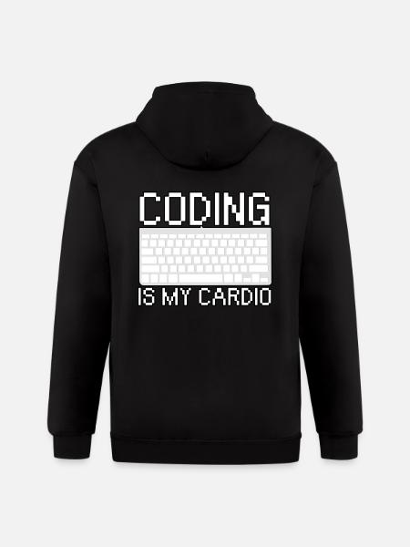 Coding Is My Cardio - Gildan Heavy Blend Adult Zip Hoodie - black
