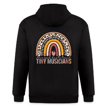 Its A Good Day To Teach Tiny Musicians Music - Gildan Heavy Blend Adult Zip Hoodie - black - Back - Nick (188cm)