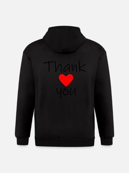 Thank you - Gildan Heavy Blend Adult Zip Hoodie - black