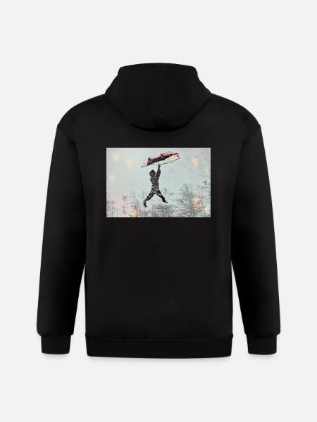 Umbrella Boy - Gildan Heavy Blend Adult Zip Hoodie - black