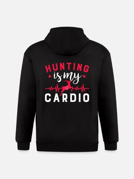 Hunting Is My Cardio - Gildan Heavy Blend Adult Zip Hoodie - black