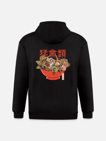Ramen Raptors - Gildan Heavy Blend Adult Zip Hoodie - black