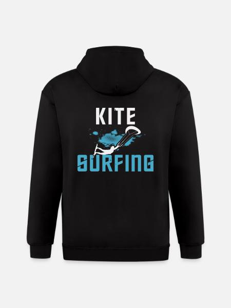 Kite Surfing - Gildan Heavy Blend Adult Zip Hoodie - black