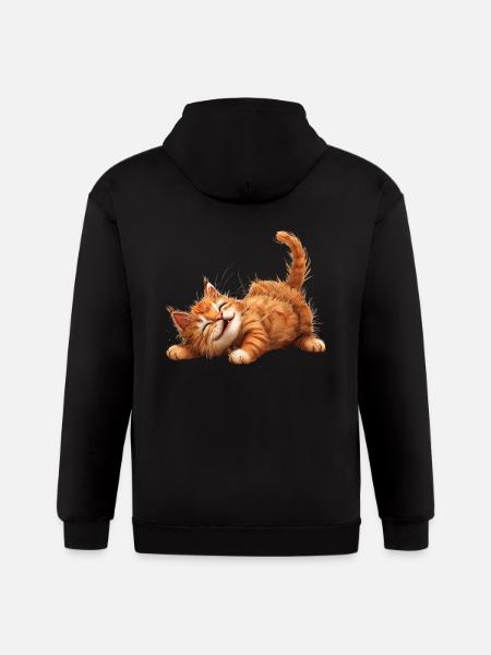 Funny Cat - Gildan Heavy Blend Adult Zip Hoodie - black