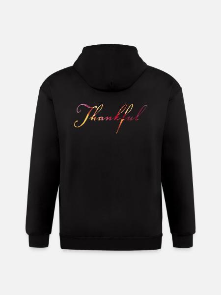 Thankful - Gildan Heavy Blend Adult Zip Hoodie - black