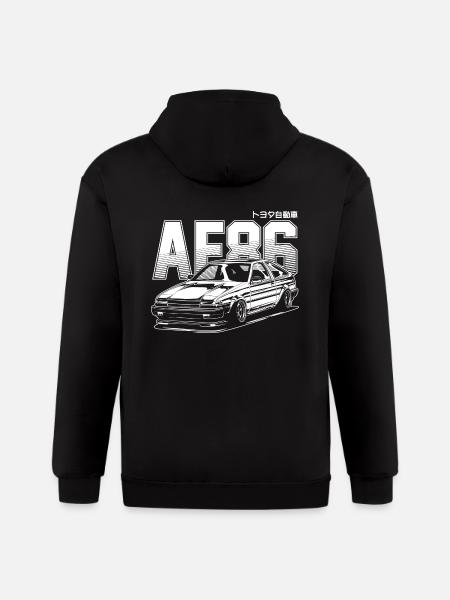 Ae86 Truenoabcdabcdabcdwhite Print - Gildan Heavy Blend Adult Zip Hoodie - black