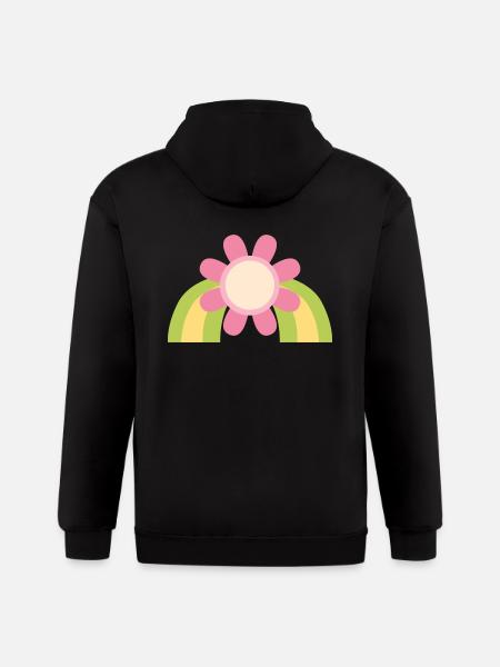 Flowers Cute Design - Gildan Heavy Blend Adult Zip Hoodie - black