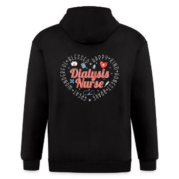 Dialysis Nurse 2 - Gildan Heavy Blend Adult Zip Hoodie - black - Back - Nick (188cm)