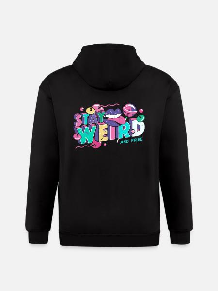 Stay Weird - Gildan Heavy Blend Adult Zip Hoodie - black