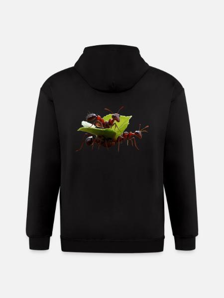a_group_of_ants_working - Gildan Heavy Blend Adult Zip Hoodie - black