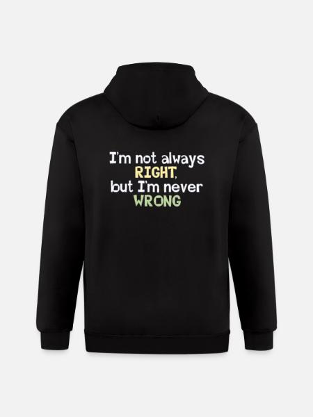 Never Wrong - Gildan Heavy Blend Adult Zip Hoodie - black