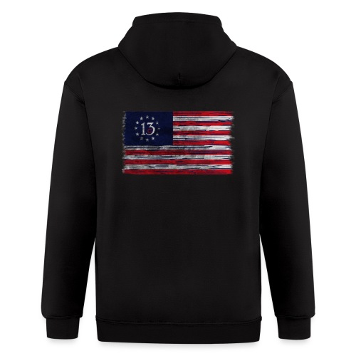 13 Colonies USA Battle Flag - Men's Zip Hoodie