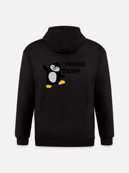 I pooped today penguin - Gildan Heavy Blend Adult Zip Hoodie - black