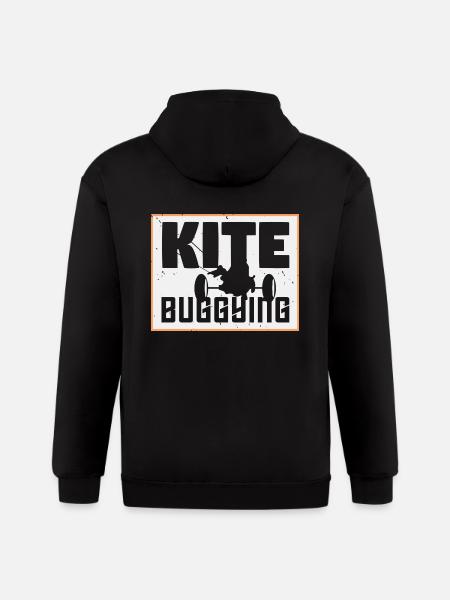 Kite Buggying - Gildan Heavy Blend Adult Zip Hoodie - black