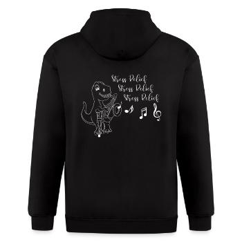 Stress Relief Saxophone - Gildan Heavy Blend Adult Zip Hoodie - black - Back - Nick (188cm)