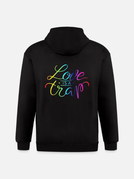 love is a trap - Gildan Heavy Blend Adult Zip Hoodie - black