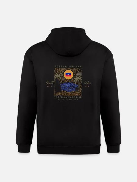 Port-au-Prince, Haiti - Gildan Heavy Blend Adult Zip Hoodie - black