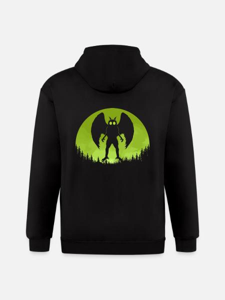 Mothman Moon - Gildan Heavy Blend Adult Zip Hoodie - black