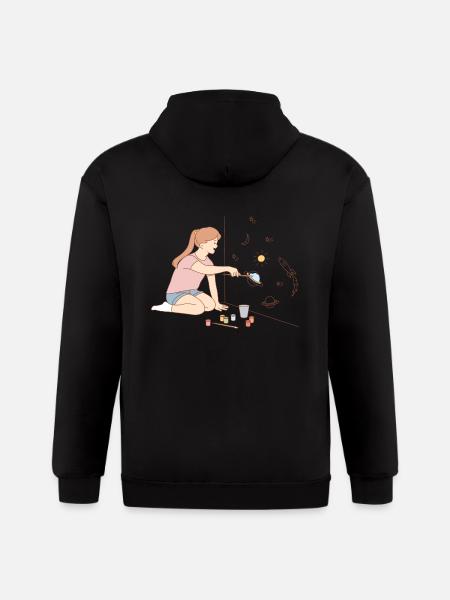 Girl meta digital art - Gildan Heavy Blend Adult Zip Hoodie - black