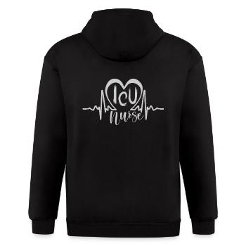 ICU Nurse - Gildan Heavy Blend Adult Zip Hoodie - black - Back - Nick (188cm)
