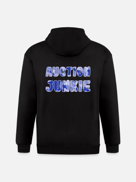 Auction Junkie blue camo - Gildan Heavy Blend Adult Zip Hoodie - black