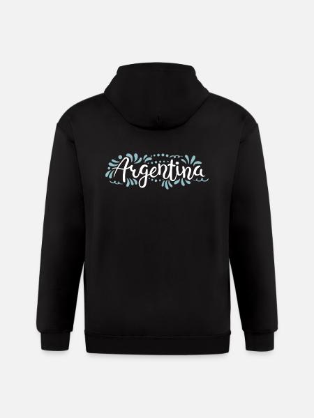 argentina text - Gildan Heavy Blend Adult Zip Hoodie - black