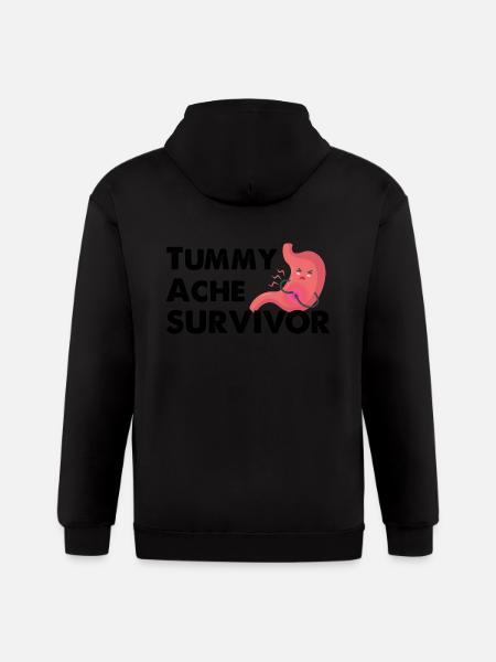 Tummy Ache Survivor - Gildan Heavy Blend Adult Zip Hoodie - black