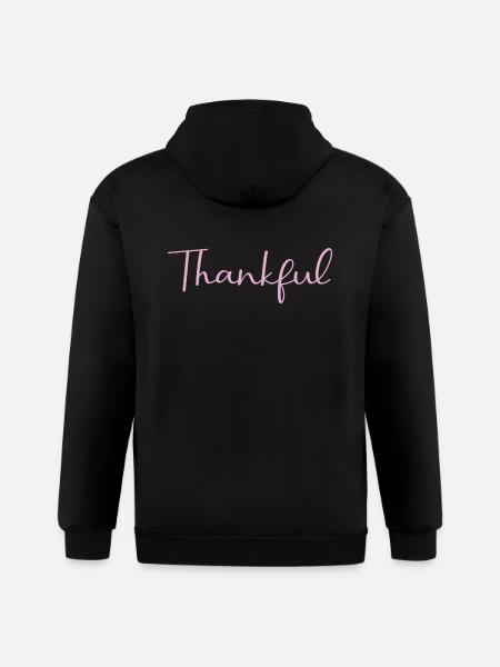 thankful - Gildan Heavy Blend Adult Zip Hoodie - black