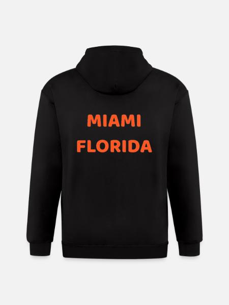 Miami Florida - Gildan Heavy Blend Adult Zip Hoodie - black