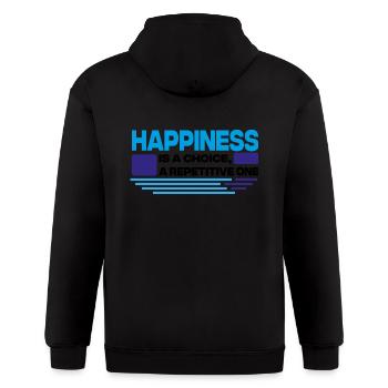 happiness is a choice a repetitive one -Quotes - Gildan Heavy Blend Adult Zip Hoodie - black - Back - Nick (188cm)