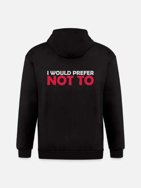 I prefer not to - Gildan Heavy Blend Adult Zip Hoodie - black