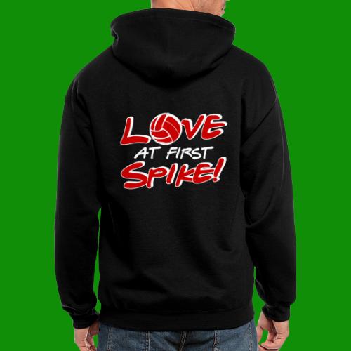 Volleyball Love at First Spike - Men's Zip Hoodie