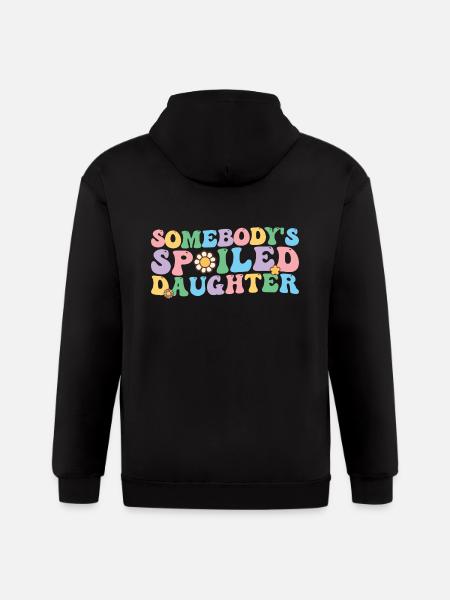 Groovy Somebody's Spoiled Daughter - Gildan Heavy Blend Adult Zip Hoodie - black