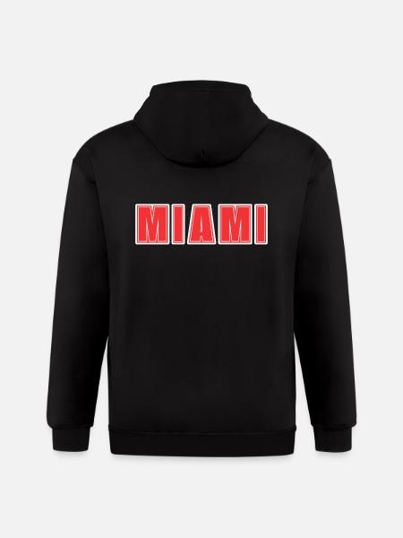 MIAMI RED Theme - Gildan Heavy Blend Adult Zip Hoodie - black