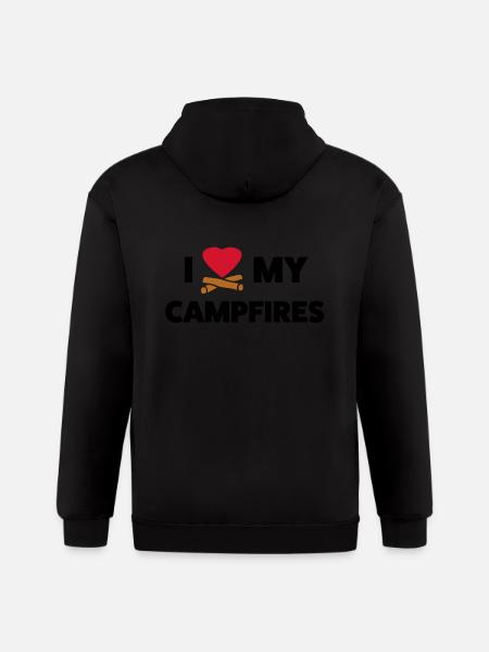 Campfire Love - Gildan Heavy Blend Adult Zip Hoodie - black
