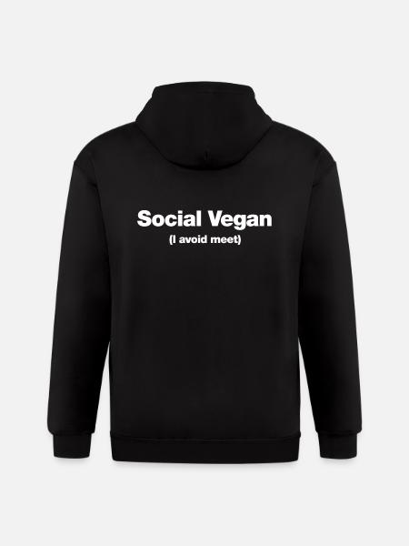 Social Vegan - Gildan Heavy Blend Adult Zip Hoodie - black
