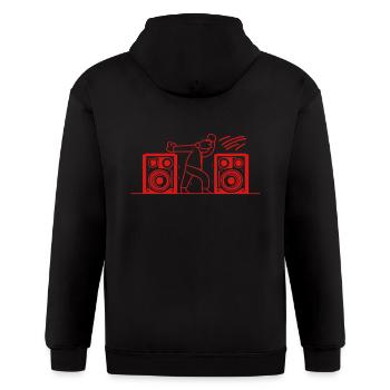 Dancing Near Speakers Vector Single Color - Gildan Heavy Blend Adult Zip Hoodie - black - Back - Nick (188cm)