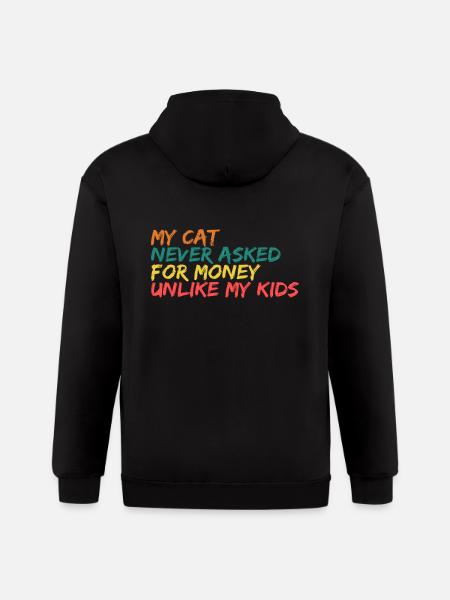 Retro Feline Philosophy - Gildan Heavy Blend Adult Zip Hoodie - black
