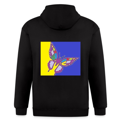 Butterfly blue and yellow - Men's Zip Hoodie