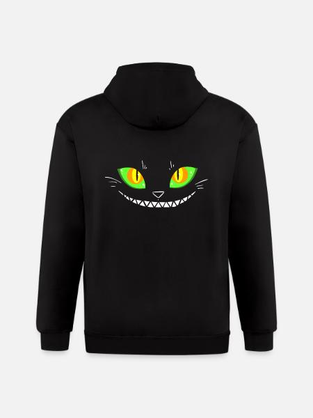 Creepy Cat Face - Gildan Heavy Blend Adult Zip Hoodie - black