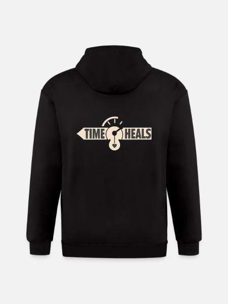 Time Heals - Gildan Heavy Blend Adult Zip Hoodie - black