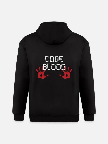 Code Blood ProgrammHands - Gildan Heavy Blend Adult Zip Hoodie - black