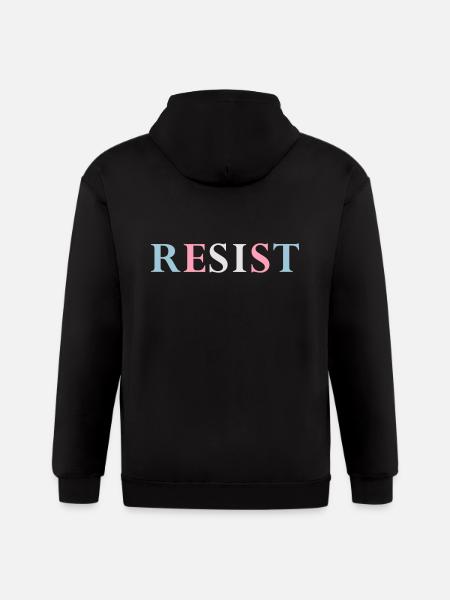 RESIST - Trans Trans - Gildan Heavy Blend Adult Zip Hoodie - black