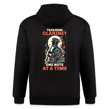 Clarinet Teacher Clarinetist Music Clarinet Player - Gildan Heavy Blend Adult Zip Hoodie - black - Back - Nick (188cm)