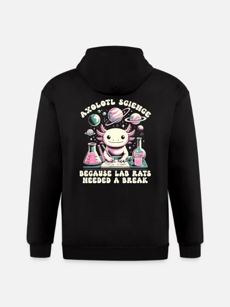 Axolotl Science Teacher Mexican Salamander - Gildan Heavy Blend Adult Zip Hoodie - black