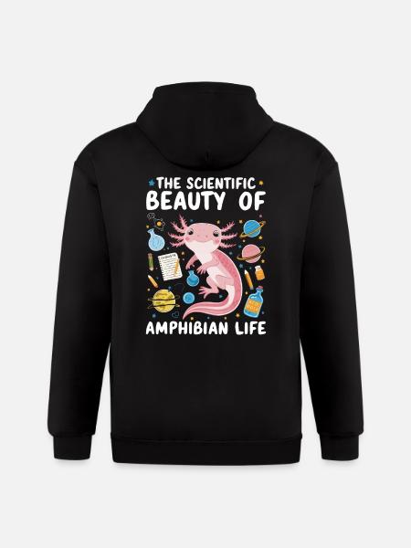Axolotl Science Teacher Mexican Salamander - Gildan Heavy Blend Adult Zip Hoodie - black