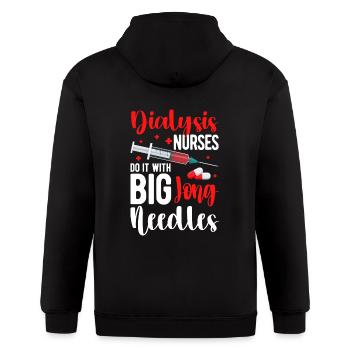 Funny Dialysis Nurse Dialysis Nursing Dialysis - Gildan Heavy Blend Adult Zip Hoodie - black - Back - Nick (188cm)