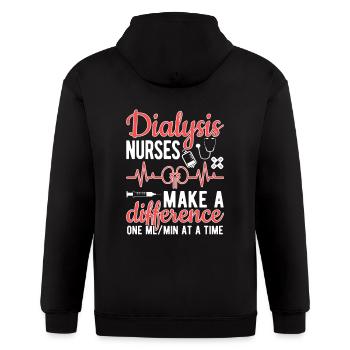Proud Dialysis Nurse Life Dialysis Nursing Gifts - Gildan Heavy Blend Adult Zip Hoodie - black - Back - Nick (188cm)